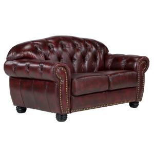 Pohovka Chesterfield Hereford 2-miestna z pravej kože, červená