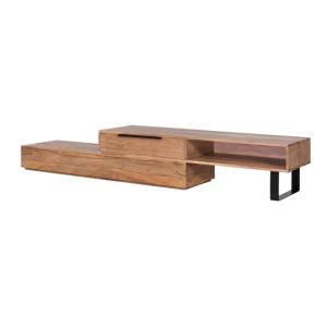 Masívny TV stolík Auckland z akácie, lakovaný, hnedý – 155×45×40 cm