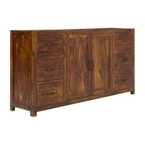 Masívny príborník Palison z palisandrového dreva, lakovaný, hnedý – 180×42×95 cm