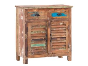 Masívna komoda Wakefield z recyklovaného dreva, lakovaná, viacfarebná – 85×42×90 cm