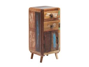 Masívna kúpeľňová spodná skrinka Calcutta II z recyklovaného dreva, lakovaná, viacfarebná – 35×35×80 cm
