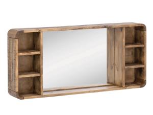 Masívne kúpeľňové zrkadlo Dingle II z recyklovanej borovice, lakované, prírodné – 130×60 cm