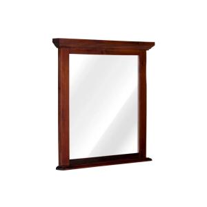 Masívne zrkadlo Catana z borovicového dreva, hnedé, lakované – 75×70 cm