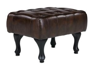 Taburet Chesterfield Pittsfield z pravej kože, hnedý
