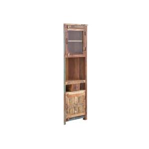 Masívny rohový vysoký šatník Sumana z recyklovaného dreva, lakovaný, hnedý – 65×30×185 cm
