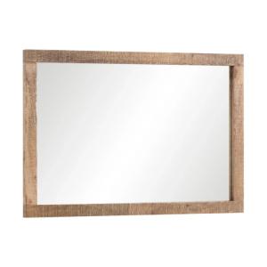 Masívne kúpeľňové zrkadlo Blackdale z mangového dreva, lakované, hnedé – 100×65 cm