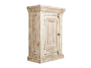 Masívna kúpeľňová nástenná skrinka Patina z mangového dreva, lakovaná, prírodná farba – 48×24×70 cm