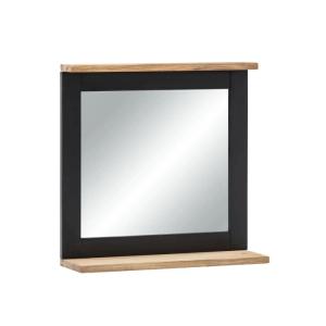 Masívne kúpeľňové zrkadlo Jolo z akáciového dreva, lakované, čierne – 51×15×50 cm