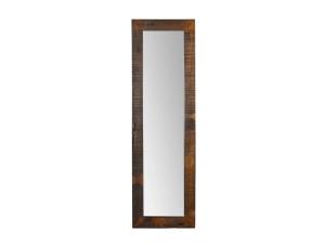 Masívne zrkadlo z akáciového dreva, lakované, hnedé – 45×3×150 cm