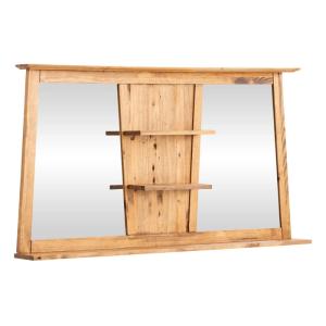 Masívne kúpeľňové zrkadlo Rangoon z borovice, lakované – 140×72 cm