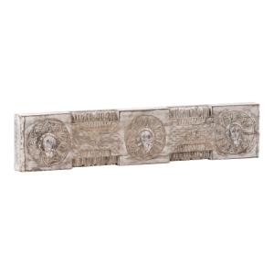 Masívny stojan na háčiky Damchaya z mangového dreva, lakovaný, biely – 60×8×13 cm