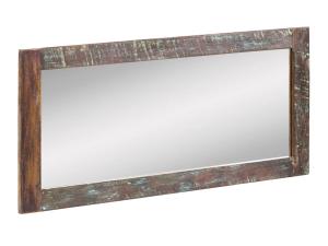 Masívne kúpeľňové zrkadlo Sumana II z recyklovaného dreva, lakované, hnedé – 130×60 cm