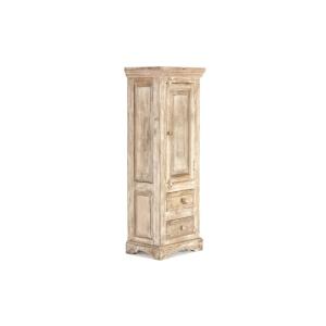 Masívna vysoká komoda do koupelne Patina z mangového dreva, lakovaná, prírodná – 48×33×130 cm