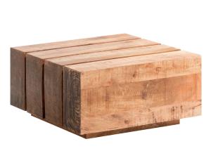Masívny konferenčný stolík Dakota z mangového dreva, lakovaný, hnedý – 70×70×35 cm