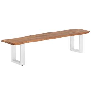 Masívna lavica Bullwer z akáciového dreva, lakovaná, hnedá – 160×40 cm