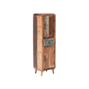 Masívna kúpeľňová vysoká skrinka Calcutta II z recyklovaného dreva, lakovaná, viacfarebná – 35×35×135 cm