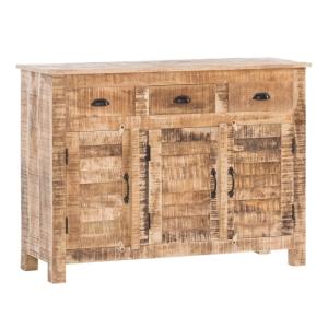 Masívny príborník Caribou z mangového dreva, lakovaný, prírodná farba – 122×42×90 cm