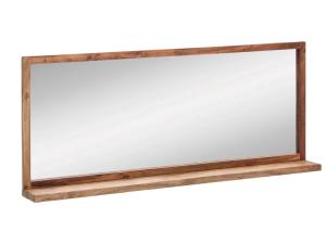 Masívne kúpeľňové zrkadlo Sydney Bright II z akácie, lakované, hnedé – 138×60 cm