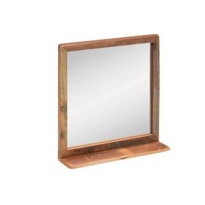 Masívne kúpeľňové zrkadlo Kalkata z recyklovaného dreva, lakované, viacfarebné – 70×70 cm