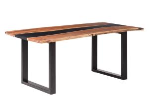 Masívny jedálenský stôl Black River z akácie, lakovaný, prírodný/čierny – 170×90×75 cm