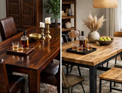 Jedálenský stôl z palisandra alebo manga: Ako vybrať srdce vašej jedálne