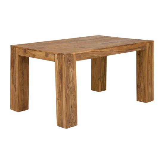 Masivní jídelní stůl Stark z palisandru s připínacími talíři, lakovaný, hnědý – 146×90×75 cm