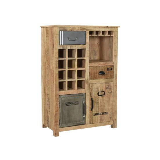 Masivní komoda Highboard Pune z mangového dřeva, lakovaná, přírodní barva – 80×43×110 cm