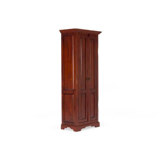 Masivní šatní skříň Catana z borovice, lakovaná, hnědá – 75×44×190 cm
