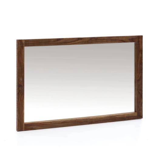 Masivní koupelnové zrcadlo Blackdale z palisandru, lakované, hnědé – 100×75 cm