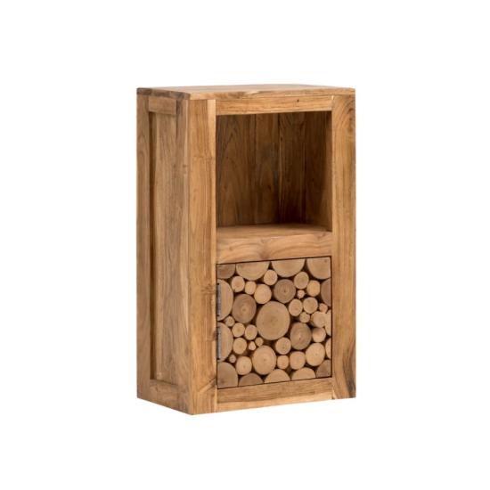 Masivní nástěnná skříňka do koupelny Katha z akácie, lakovaná, přírodní – 42×25×70 cm