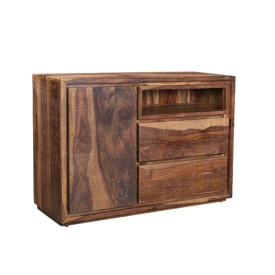 Masivní komoda Blackdale z palisandru, lakovaná, hnědá – 115×43×80 cm
