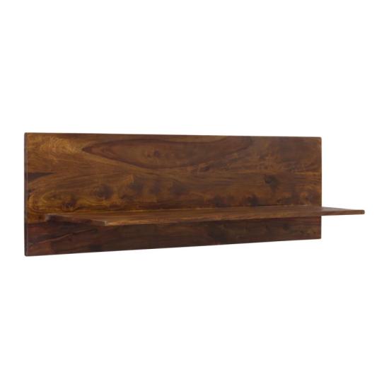 Masivní nástěnná police Palison z palisandru, lakovaná, hnědá – 130×25×35 cm