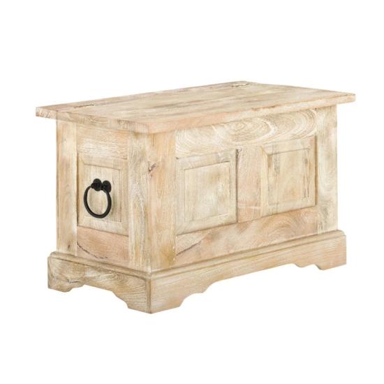Masivní truhlice Patina hrudníku z mangového dřeva, lakovaná, přírodní barva – 80×45×50 cm