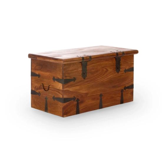 Masivní truhlice Merlin I z palisandru, lakovaná, hnědá – 94×48×50 cm