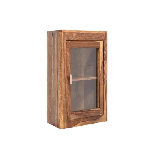 Masivní nástěnná skříňka do koupelny Lagos z palisandru, lakovaná, hnědá – 60×32×65 cm