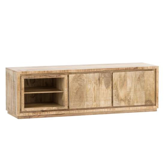 Masivní TV stolek Blackdale Mango z mangového dřeva, lakovaný, přírodní – 145×42×45 cm