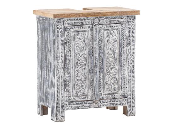 Masivní umyvadlová skříňka Santa Cruz z dřeva Holz - Mango, lakovaná, šedá