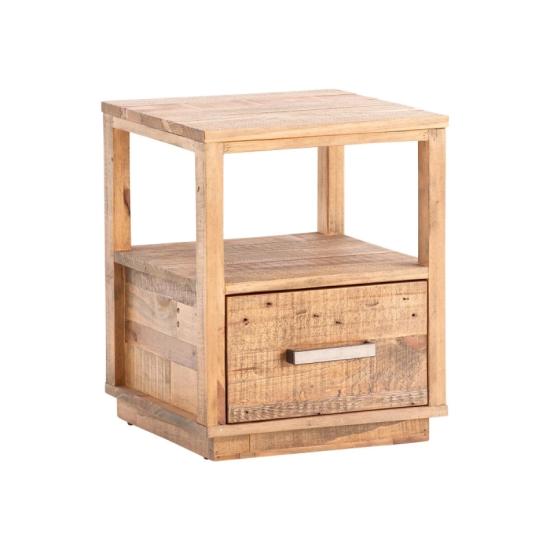 Masivní noční stolek z borovice, lakovaný, přírodní barva – 40×40×50 cm