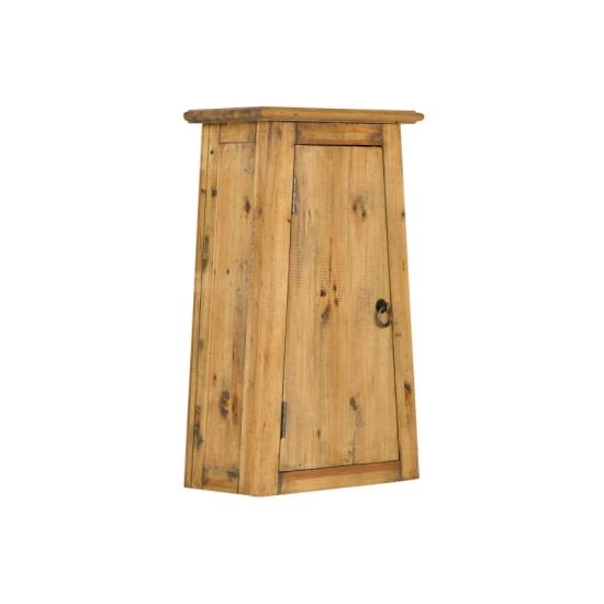 Masivní nástěnná skříňka do koupelny Rangoon z recyklované borovice, lakovaná, hnědá – 42×22×70 cm
