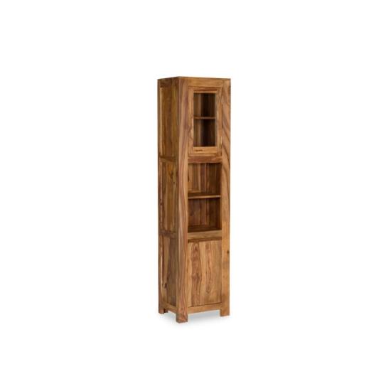 Masivní koupelnová skříňka Leeston z palisandru, lakovaná, hnědá – 45×35×185 cm