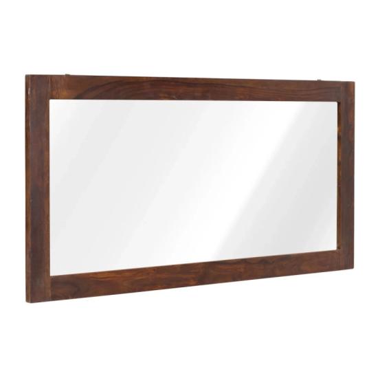 Masivní zrcadlo Palison v hnědé barvě, lakované, obdélníkové – 150×70 cm