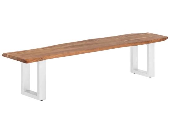 Masivní lavice Bullwer z akáciového dřeva, lakovaná, hnědá – 160×40 cm