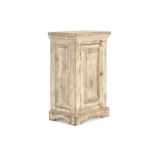 Masivní koupelnová spodní skříňka Patina z mangového dřeva, lakovaná, přírodní barva – 48×33×80 cm