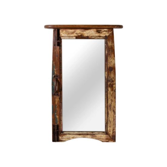 Masivní zrcadlo z recyklovaného dřeva, lakované, vícebarevné – 45×68 cm