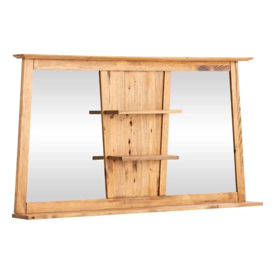 Masivní koupelnové zrcadlo Rangoon z borovice, lakované – 140×72 cm