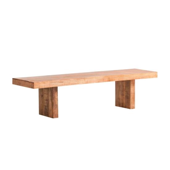 Masivní lavice Country z mangového dřeva, lakovaná, hnědá – 170×45 cm