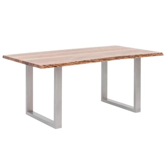 Masivní jídelní stůl Bullwer Acacia z akácie, lakovaný, hnědý – 140×90 cm