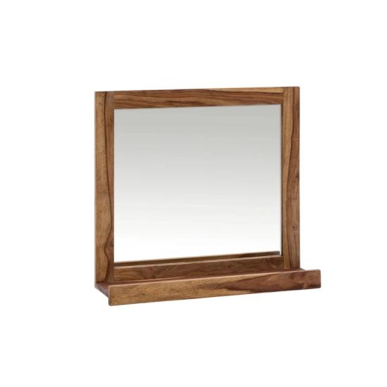 Masivní koupelnové zrcadlo Lagos z palisandru, lakované, hnědé – 70×66 cm