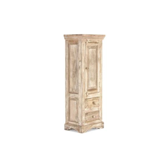 Masivní koupelnová vysoká komoda Patina z mangového dřeva, lakovaná, přírodní – 48×33×130 cm