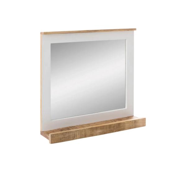 Masivní koupelnové zrcadlo Pune z mangového dřeva, lakované, vícebarevné – 70×15×76 cm